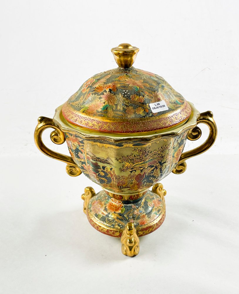 Potiche oriental asas laterales de 32 cm