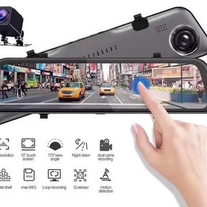 Espejo Retrovisor DVR Full HD con Doble Cámara y Pantalla Táctil - imagen 2