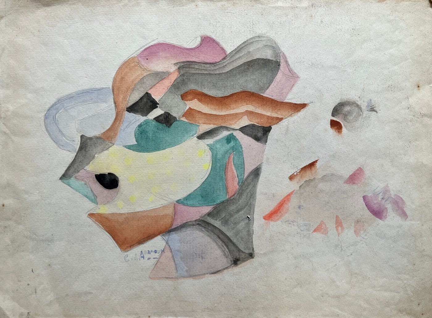 Acuarela "Composición" de Carmelo de Arzadun - 27 x 37 cm