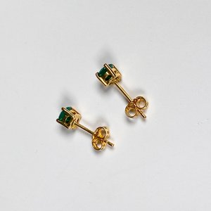 Par de Caravanas de Oro 18k con Esmeraldas - imagen 4