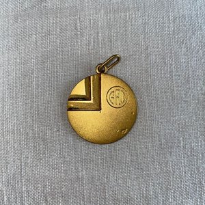 Medalla Art Nouveau Circular "Primer Puesto 25 Km" Dassori 1936 - imagen 2