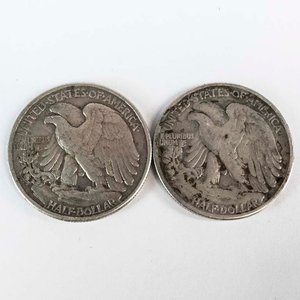 Dos Monedas de Plata de Estados Unidos: 1/2 Dólar 1943 y 1944 - imagen 2