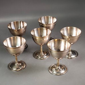 Seis Copitas "Elkington Plate" de Plata Antigua - 8.5cm Alto - imagen 1