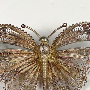 Prendedor Mariposa Filigrana Plata Vermeil - imagen 3