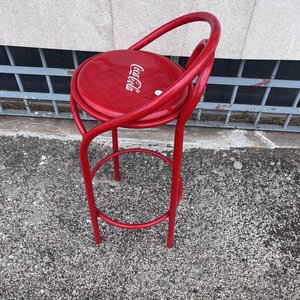 Banqueta Alta Roja Coca-Cola con Respaldo - imagen 5