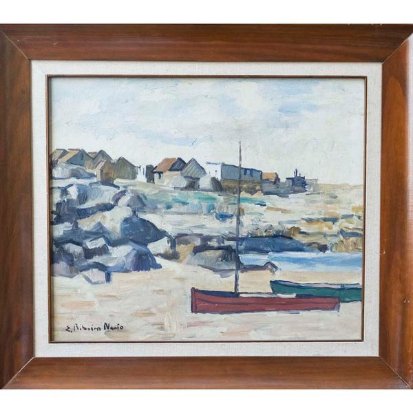 Óleo de Ribeiro Nario - Casas en la playa