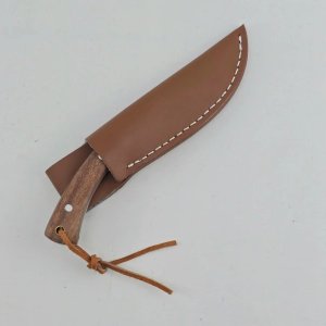 Cuchillo Tipo Kukri con Vaina de Cuero y Hoja Damasco - imagen 4