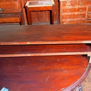 Mesa Extensible Reina Ana Antigua de Madera Oscura - imagen 7