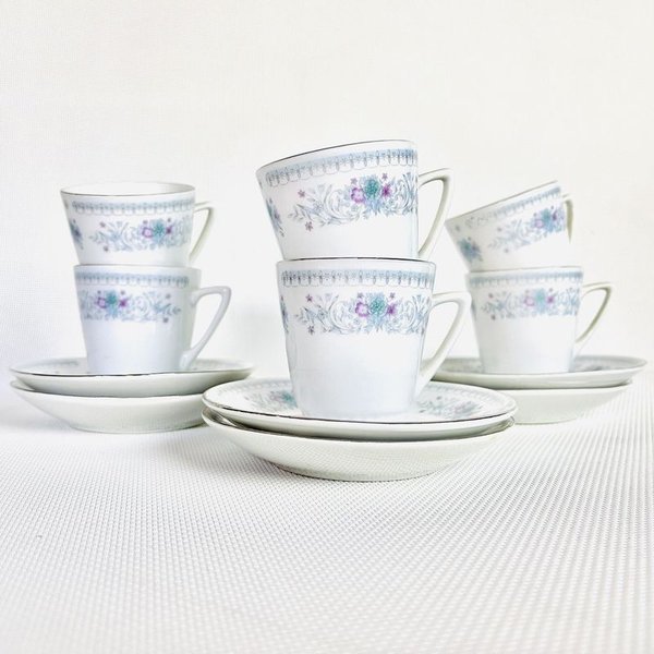 Porcelana para café con diseños florales - imagen 1