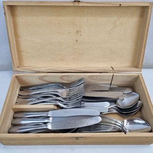 Cubertería de Mesa Hercules Inox en Caja de Madera Original - imagen 3