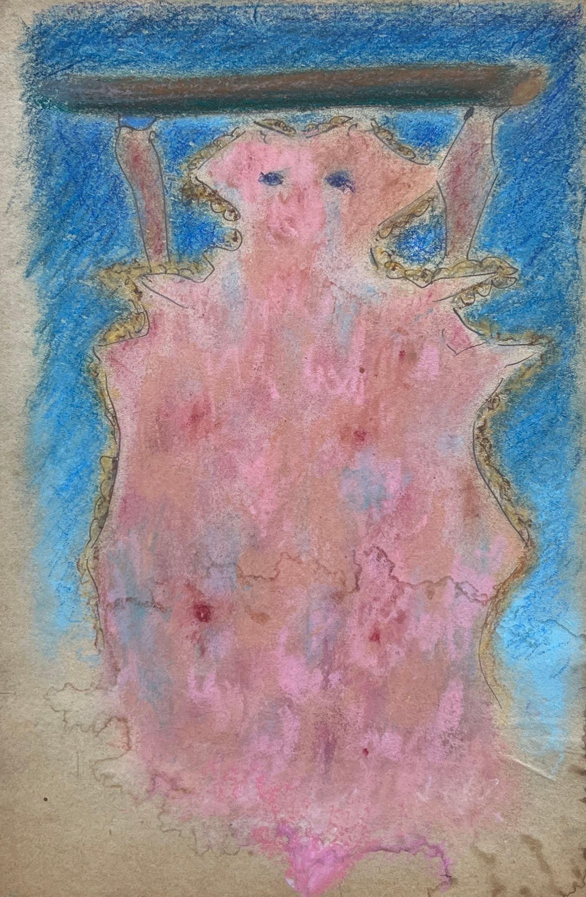 Obra de José Cuneo "Cuero" - Pastel sobre Papel 32 x 22 cm