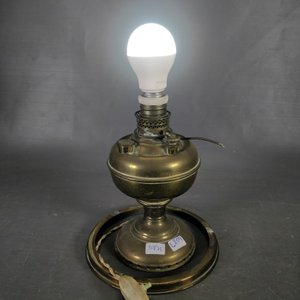 Lote de 2 Lámparas: Una de Aceite Miller Incompleta y Otra de Porcelana Decorada - imagen 6