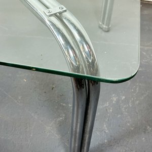 Mesa de Centro Tubular Cromada con Tapa de Cristal - imagen 3