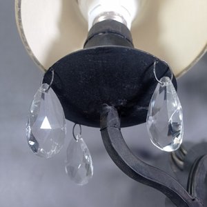 Aplique de Hierro Forjado con Dos Luces, Pantallas y Caireles - imagen 5
