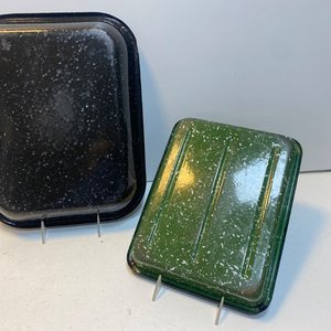 Set de 4 Asaderas Rectangulares Enlozadas (3 Negras, 1 Verde) - imagen 6