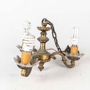 Lote anterior: Araña de Bronce Antigua con Cristales y 3 Luces