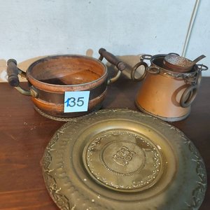 Lote siguiente: Lote de Adornos de Cocina Antiguos de Cobre y Bronce