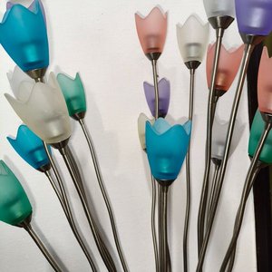 Lámpara de Mesa o Pie con 16 Tulipanes de Vidrio Multicolor - imagen 3