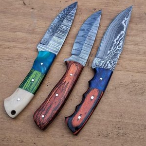 Verijeros Artesanales Acero Damasco con Mangos de Madera y Resina - imagen 3