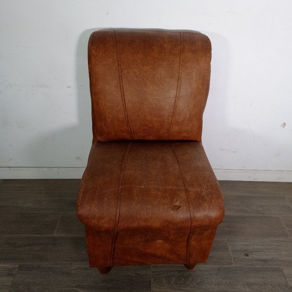 Sillón Tapizado en Cuero Marrón - imagen 1