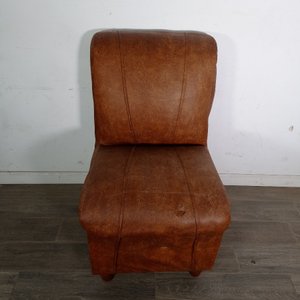 Sillón Tapizado en Cuero Marrón - imagen 1