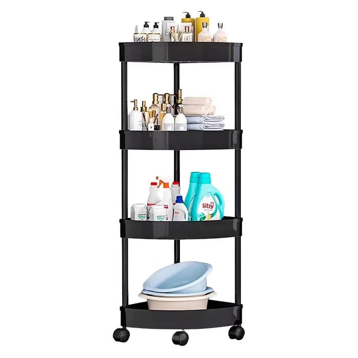 Lote anterior: Mueble esquinero para baño y cocina, negro con ruedas