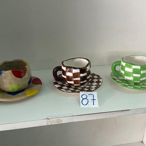 Set de 3 Tazas de Cerámica con sus Platillos - imagen 3