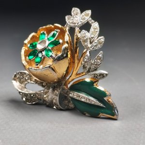 Broche Vintage "Coro Duette" Floral con Clips y Montura - imagen 7