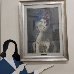 Obra de Vicente Martín: Técnica Mixta sobre Papel con Marco Plateado - imagen 9