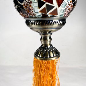 Colgante de Techo Turco con Mosaico y Borla Naranja - imagen 3