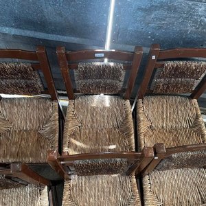 Juego de 6 Sillas de Madera y Totora Estilo Rústico - imagen 2