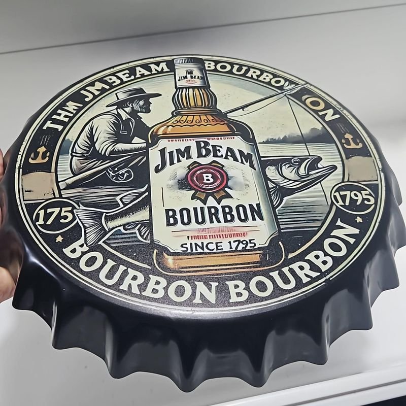 Cartel Decorativo Chapa Tapa Cerveza Jim Beam Bourbon