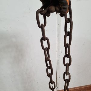 Antigua Cadena de Hierro con Polea Rústica de 4.5 Metros - imagen 3