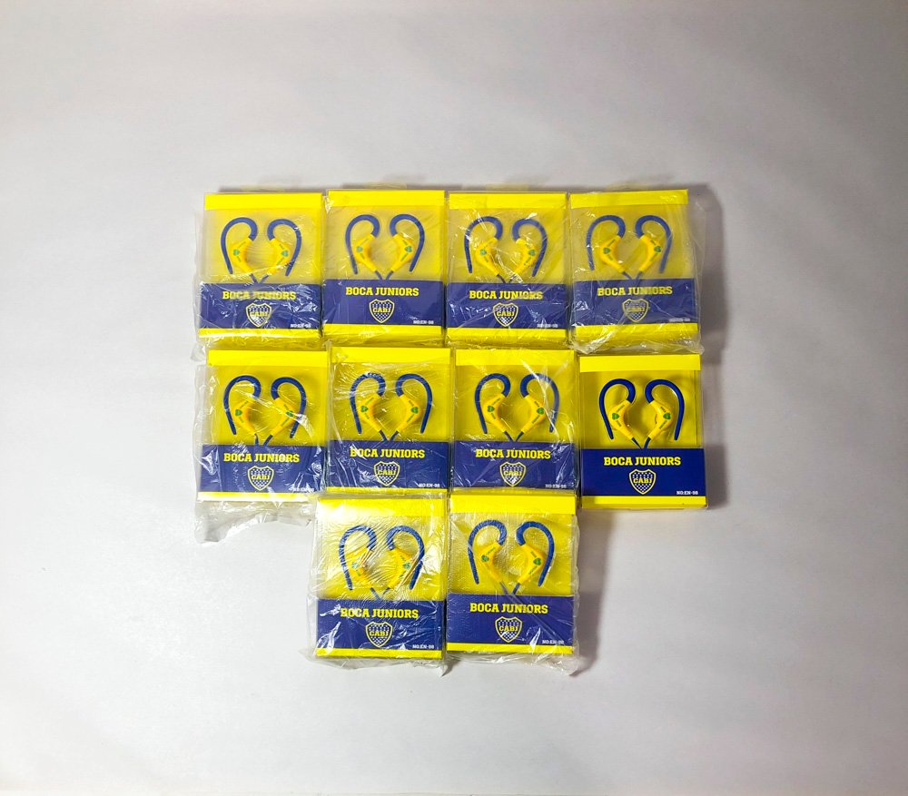 Diez Auriculares Inalámbricos Boca Juniors en Caja