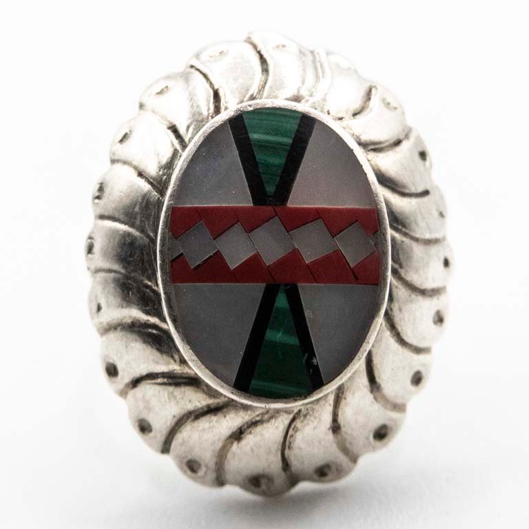 Anillo de Plata con Esmalte y Carey