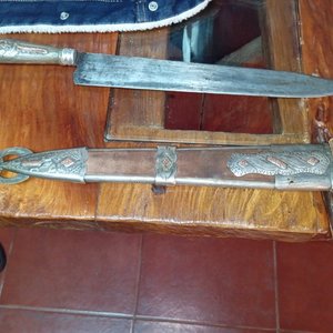 Cuchillo "Ginete" con Cabo y Vaina de Plata y Oro - 47 cm - imagen 10