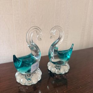 Lote siguiente: Par de Cisnes Decorativos de Cristal Murano