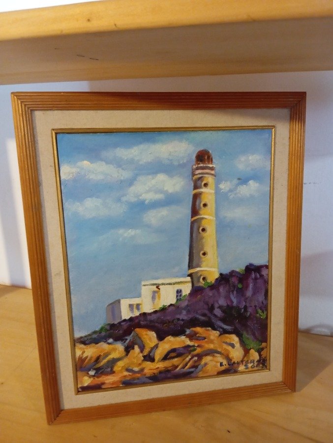 Pintura al Óleo de Faro y Paisaje - imagen 2