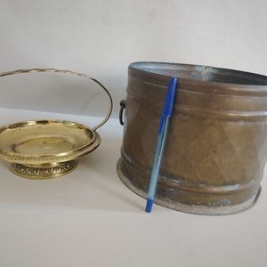 Porta Maceta de Bronce y Balde Metálico con Asas - imagen 2