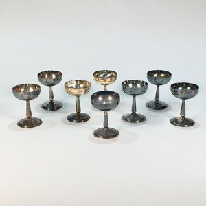 Lote anterior: Juego de 8 Copas de Metal Plateado para Helado con Pie Central - Marca Wolf