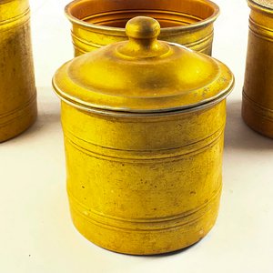 Juego de 4 Potes de Aluminio Dorado con Tapa - imagen 2
