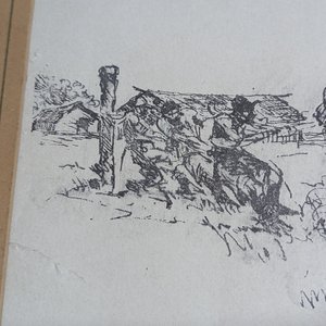Serigrafía Firmada Enrique Castells Capurro: "P.A.", Paisaje Rural - imagen 4