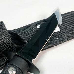 Cuchilla Columbia Negra con Hoja Dentada de 10 cm y Funda de Tela - imagen 3
