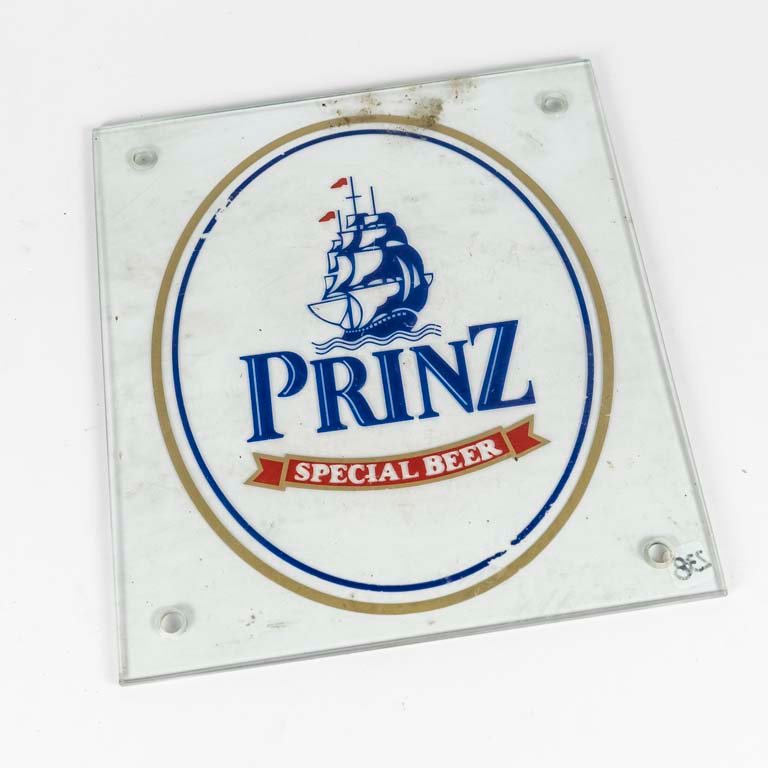 Lote siguiente: Cartel publicitario de cerveza PRINZ - Medidas: 30X27cm