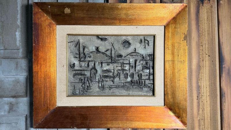 Obra Matérica "Escena de Ciudad" de José Arditti, 20 x 29 cm