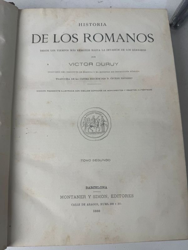 Dos Tomos de Historia de los Romanos por Victor Duruy - Barcelona 1888 - imagen 3