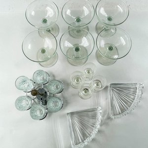 Set de Copas y Vasos de Cristal para Licores y Champagne con Soporte Metálico - imagen 2