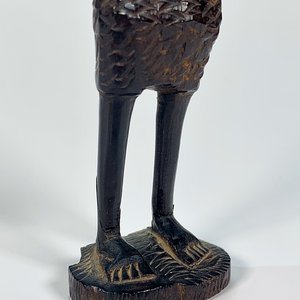 Talla en Madera Africana de Dama con Vestido - 19 cm - imagen 3