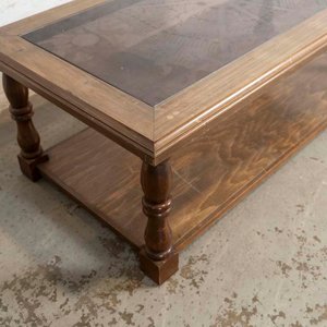 Mesa de Living con Tapa de Vidrio y Estante Inferior - imagen 2