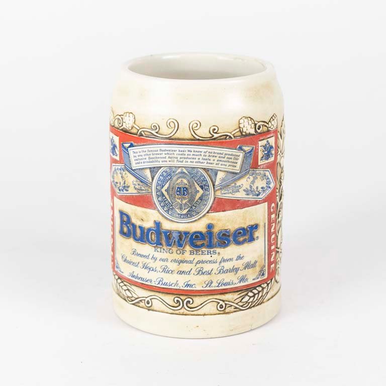 Jarra de cerveza Budweiser de porcelana policromada - imagen 1